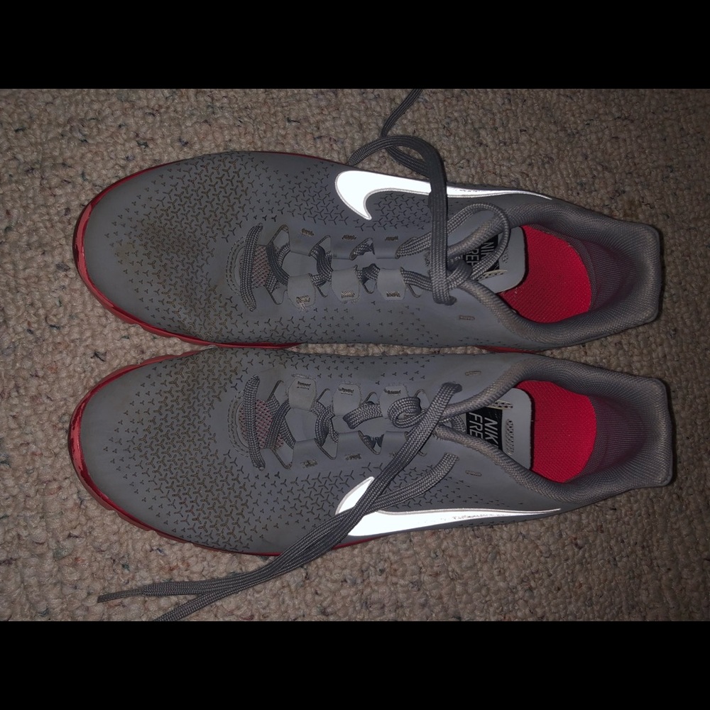 Grey and orange Nike sneakers